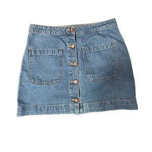 We The Free Super High Rise Regular Denim Button Down Skirt, size 31